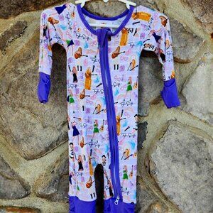 NWT Purple Pop Star Bamboo Zip Up Pajamas